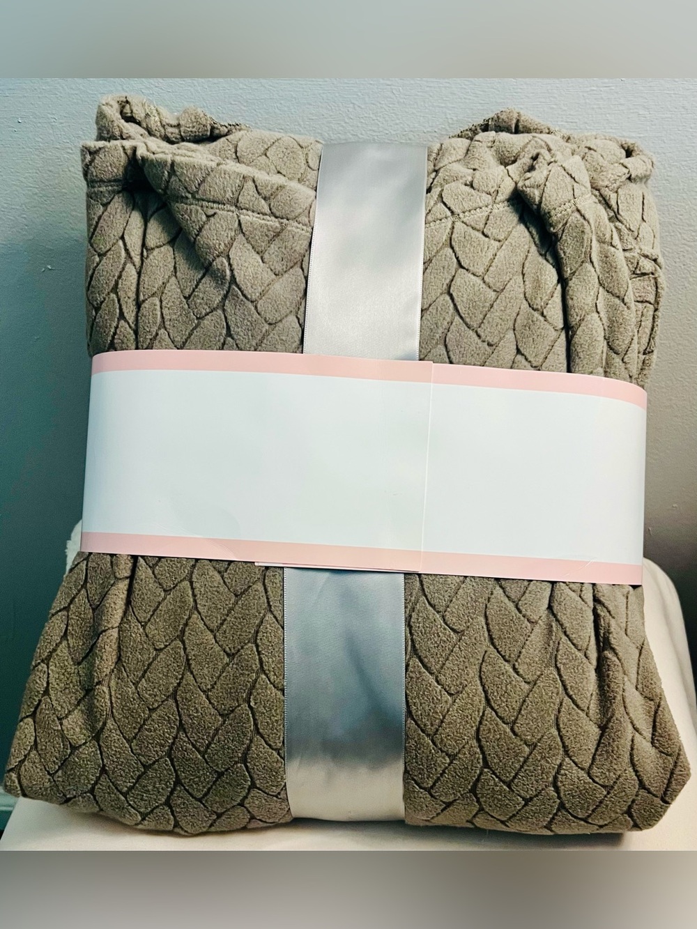 JACLYN INTIMATES NWT 3-Piece Plush Pajamas Set With Stretch Taupe/White. Size XL - Picture 6 of 8